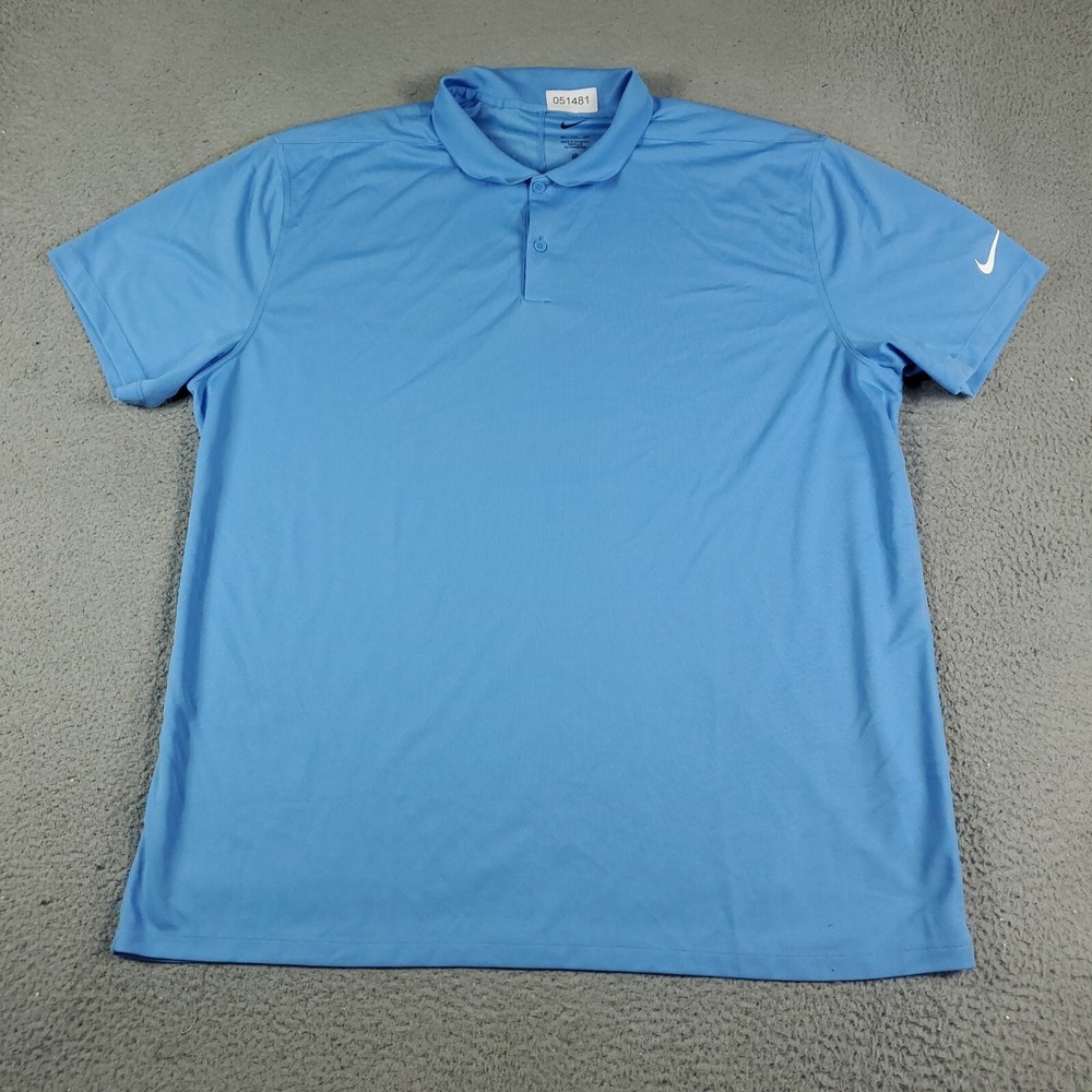 Nike Polo Shirt Mens Size 2XL Blue Swoosh Golf Casual Short Sleeve